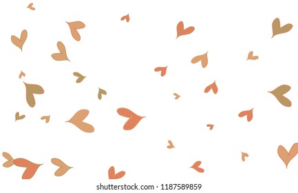 Many Stylish, Modern and Good Looking Brown and Red Hearts on White Background