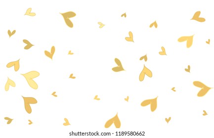 Many Stylish, Modern and Good Looking Brown and Yellow Hearts on White Background
