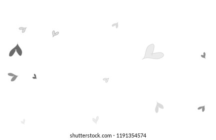 Many Stylish, Modern and Good Looking Grey Hearts on White Background