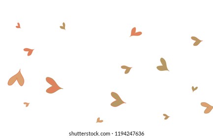 Many Stylish, Modern and Good Looking Brown and Red Hearts on White Background