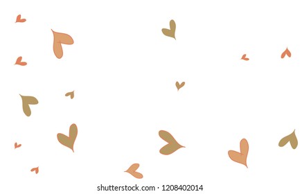 Many Stylish, Modern and Good Looking Brown and Red Hearts on White Background