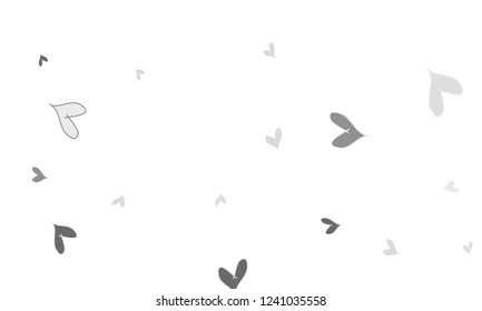Many Stylish, Modern and Good Looking Grey Hearts on White Background