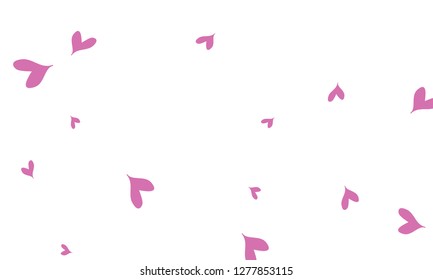 Many Stylish, Modern and Good Looking Violet Hearts on White Background