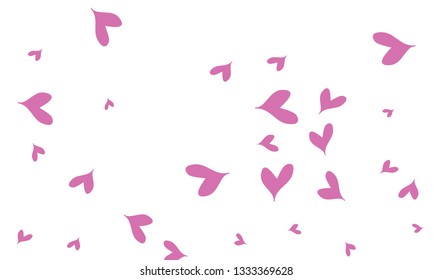 Many Stylish, Modern and Good Looking Violet Hearts on White Background