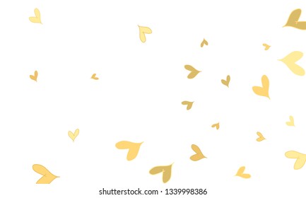 Many Stylish, Modern and Good Looking Brown and Yellow Hearts on White Background