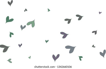Many Stylish, Modern and Good Looking Dark Green and Blue Hearts on White Background