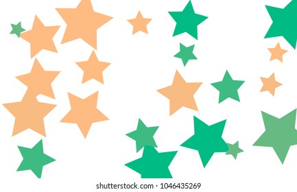 Many Stylish, Modern and Nice Looking Light Red and Green Stars of Different size on White Background