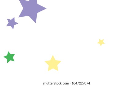 Many Stylish, Modern and Nice Looking Green, Violet, Pink and Orang Stars of Different size on White Background