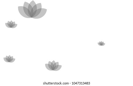 Many Stylish, Modern and Nice Looking Pink Lotuses on White Background