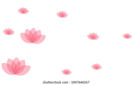 Many Stylish, Modern and Nice Looking Pink Lotuses on White Background