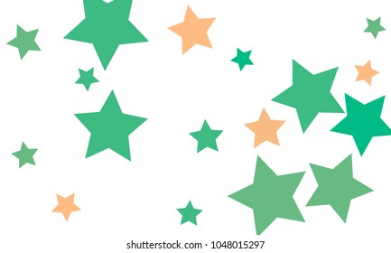 Many Stylish, Modern and Nice Looking Light Red and Green Stars of Different size on White Background