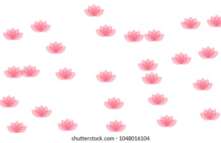 Many Stylish, Modern and Nice Looking Pink Lotuses on White Background