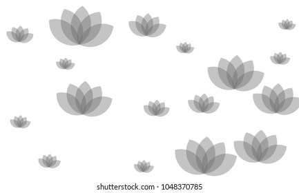 Many Stylish, Modern and Nice Looking Pink Lotuses on White Background