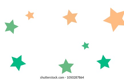 Many Stylish, Modern and Nice Looking Light Red and Green Stars of Different size on White Background