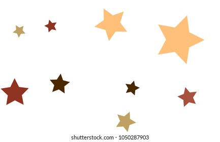 Many Stylish, Modern and Nice Looking Orange, Green and Dark Red Stars of Different size on White Background