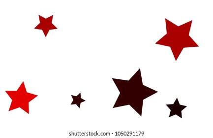Many Stylish, Modern and Nice Looking Black and Red Stars of Different size on White Background