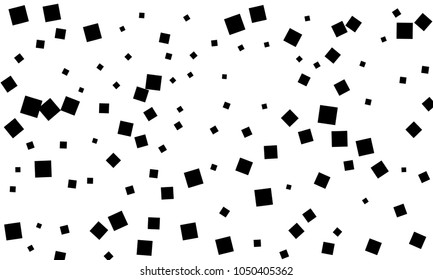 Many Stylish, Modern and Nice Looking Black Confetti of Different Size on White Background