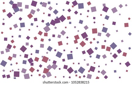 Many Stylish, Modern and Nice Looking Violet and Blue Confetti of Different Size on White Background