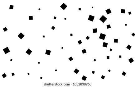 Many Stylish, Modern and Nice Looking Black Confetti of Different Size on White Background