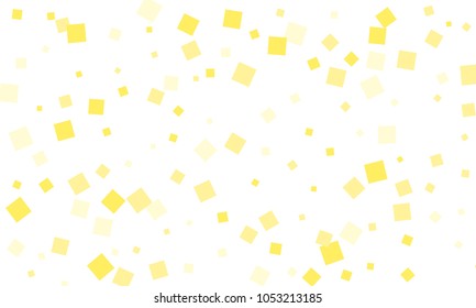 Many Stylish, Modern and Nice Looking Yellow Confetti of Different Size on White Background