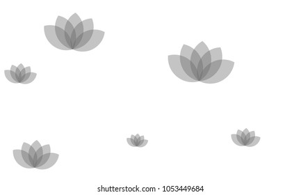 Many Stylish, Modern and Nice Looking Pink Lotuses on White Background