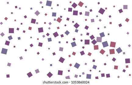 Many Stylish, Modern and Nice Looking Violet and Blue Confetti of Different Size on White Background