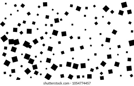 Many Stylish, Modern and Nice Looking Black Confetti of Different Size on White Background