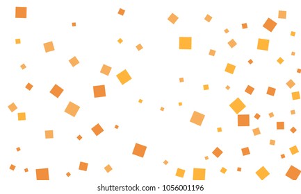 Many Stylish, Modern and Nice Looking Orange and Yellow Confetti of Different Size on White Background