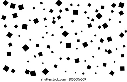 Many Stylish, Modern and Nice Looking Black Confetti of Different Size on White Background