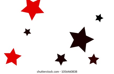 Many Stylish, Modern and Nice Looking Black and Red Stars of Different size on White Background