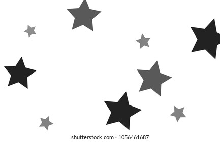 Many Stylish, Modern and Nice Looking Grey Stars of Different Size and Opacity on White Background