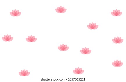 Many Stylish, Modern and Nice Looking Pink Lotuses on White Background