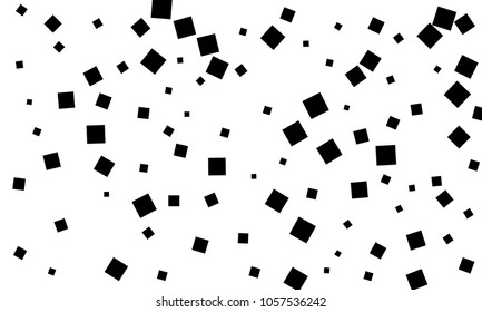 Many Stylish, Modern and Nice Looking Black Confetti of Different Size on White Background