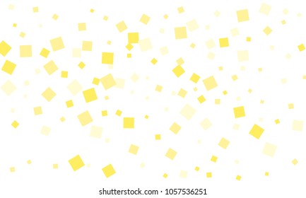 Many Stylish, Modern and Nice Looking Yellow Confetti of Different Size on White Background