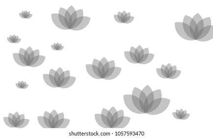 Many Stylish, Modern and Nice Looking Pink Lotuses on White Background