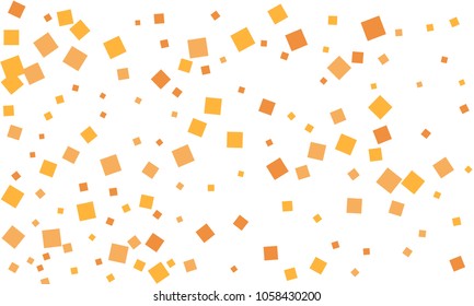 Many Stylish, Modern and Nice Looking Orange and Yellow Confetti of Different Size on White Background