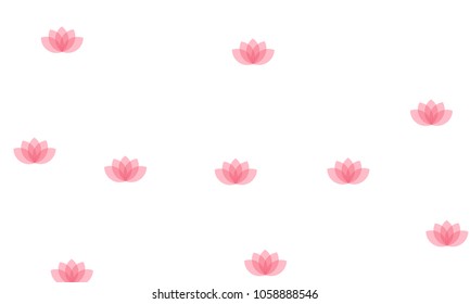 Many Stylish, Modern and Nice Looking Pink Lotuses on White Background