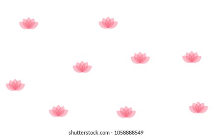 Many Stylish, Modern and Nice Looking Pink Lotuses on White Background