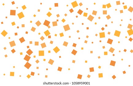Many Stylish, Modern and Nice Looking Orange and Yellow Confetti of Different Size on White Background