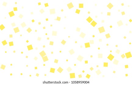 Many Stylish, Modern and Nice Looking Yellow Confetti of Different Size on White Background