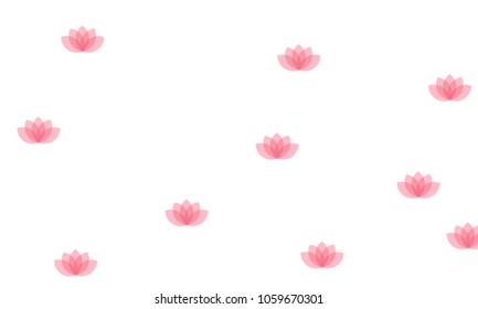 Many Stylish, Modern and Nice Looking Pink Lotuses on White Background