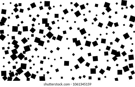 Many Stylish, Modern and Nice Looking Black Confetti of Different Size on White Background