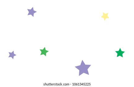 Many Stylish, Modern and Nice Looking Green, Violet, Pink and Orang Stars of Different size on White Background