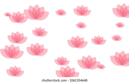Many Stylish, Modern and Nice Looking Pink Lotuses on White Background