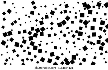 Many Stylish, Modern and Nice Looking Black Confetti of Different Size on White Background