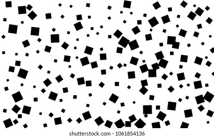 Many Stylish, Modern and Nice Looking Black Confetti of Different Size on White Background