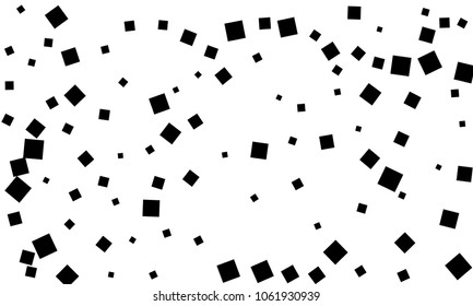 Many Stylish, Modern and Nice Looking Black Confetti of Different Size on White Background