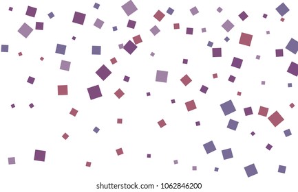 Many Stylish, Modern and Nice Looking Violet and Blue Confetti of Different Size on White Background