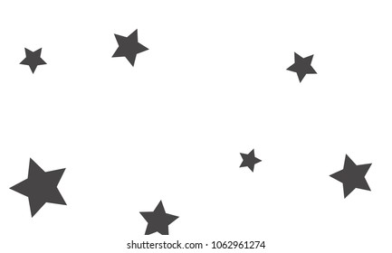 Many Stylish, Modern and Nice Looking Grey Stars of Different size on White Background