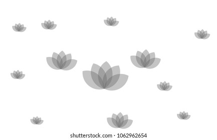 Many Stylish, Modern and Nice Looking Pink Lotuses on White Background